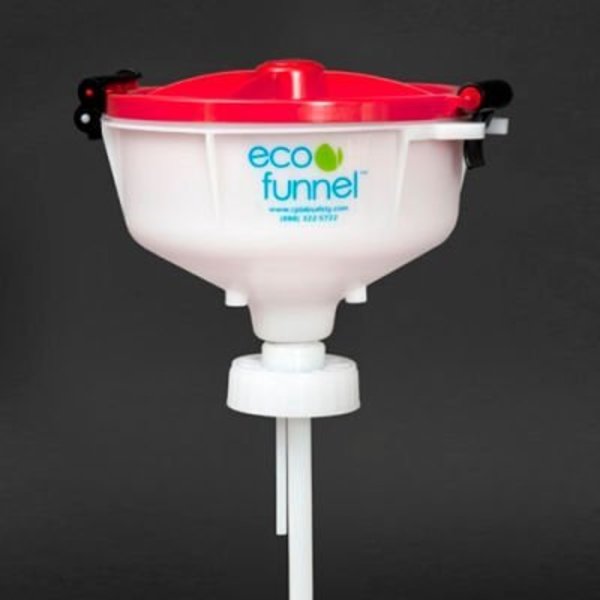 Eco Funnel 8in  with 70mm Cap Adapter, Red Lid EF-30020